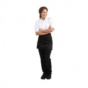 Grembiule da cameriere corto nero in policotone 373 x 750 mm - Whites Chefs Clothing - Fourniresto