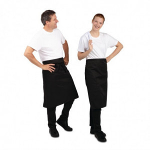 Grembiule da cameriere standard nero 1000 x 700 mm - Whites Chefs Clothing - Fourniresto