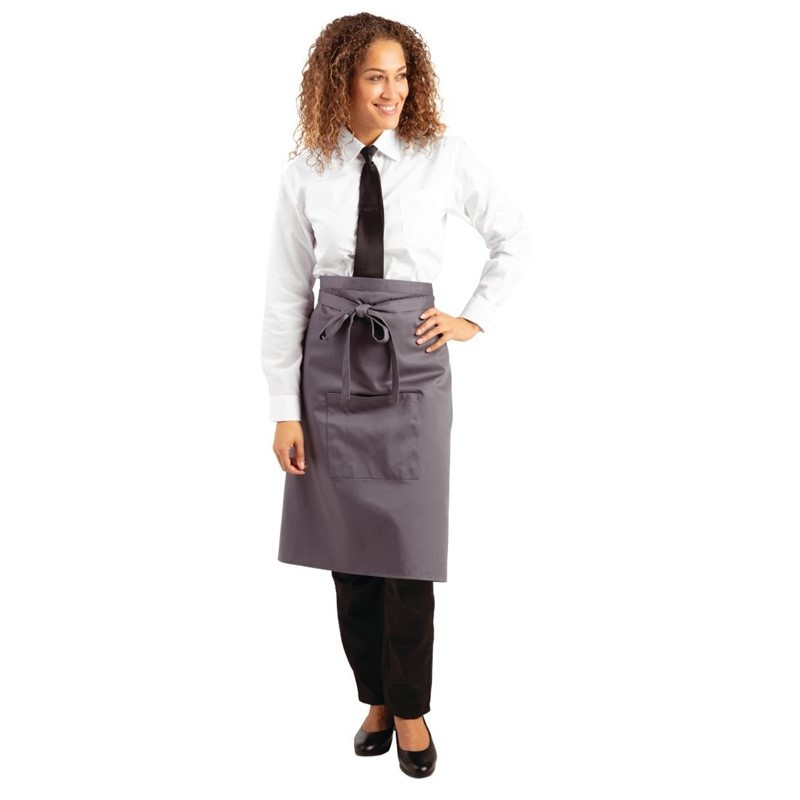 Grembiule da cameriere grigio antracite in policotone 1000 x 700 mm - Whites Chefs Clothing - Fourniresto