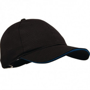 Cappellino da baseball Cool Vent nero con bordo blu in policotone - Taglia unica - Chef Works - Fourniresto