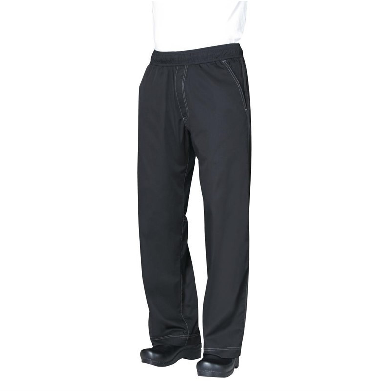 Pantaloni da cucina unisex Baggy neri - Taglia M - Chef Works - Fourniresto