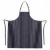 Grembiule Bavaglino Tessuto Premium a Righe Blu Navy e Bianche - Chef Works - Fourniresto