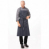 Grembiule Bavaglino Tessuto Premium a Righe Blu Navy e Bianche - Chef Works - Fourniresto