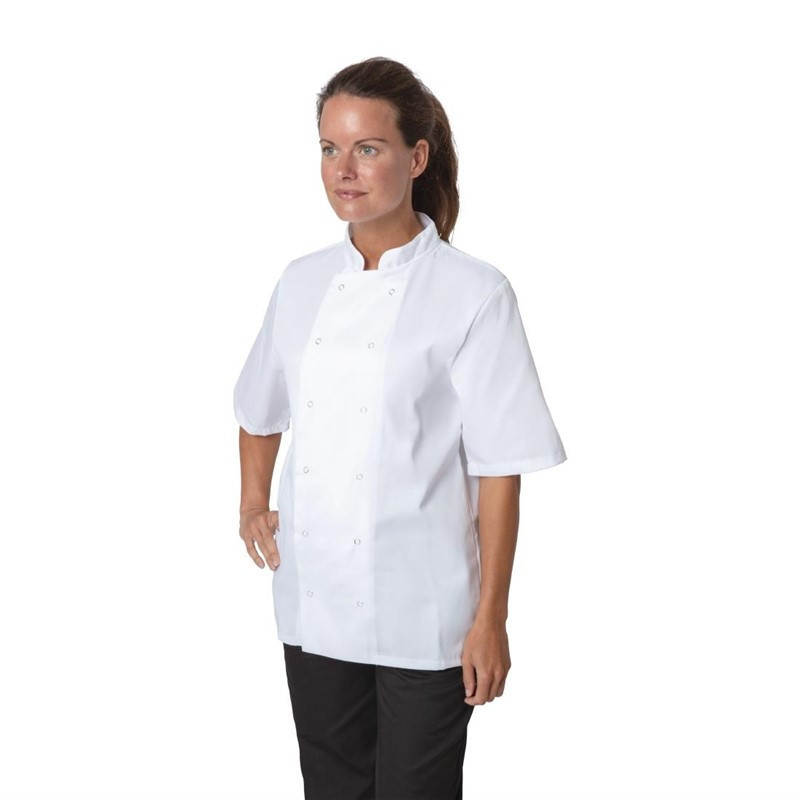 Giacca da cucina bianca a maniche corte Boston - Taglia L - Whites Chefs Clothing - Fourniresto