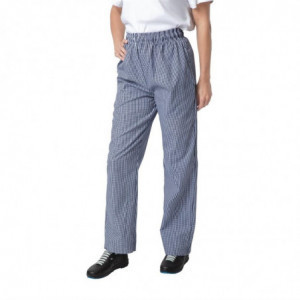 Mixed Vegas Kitchen Pants in Small Blue and White Checkered - Whites Chefs Clothing - Fourniresto