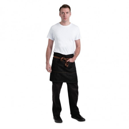 Short Black Memphis Cotton Server Apron 725 x 480 mm - Chef Works - Fourniresto