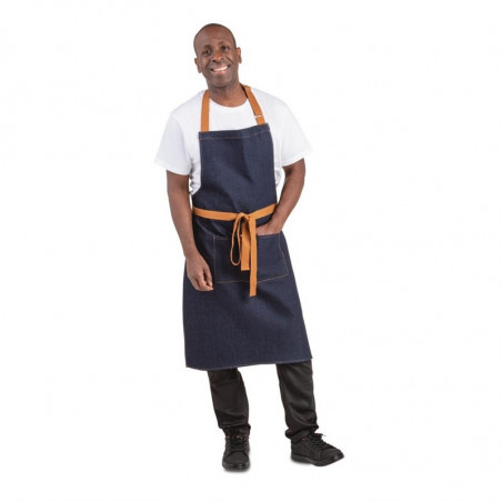 Blue Denim Server Apron with 1000 x 700 mm Cotton Belt - Whites Chefs Clothing - Fourniresto