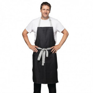 Grembiule Bavaglino Denim Nero Southside in Policotone 700 x 1000 mm - Whites Chefs Clothing - Fourniresto