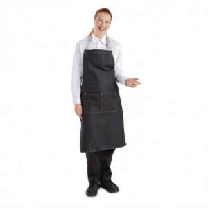 Grembiule Bavaglino Denim Nero Southside in Policotone 700 x 1000 mm - Whites Chefs Clothing - Fourniresto