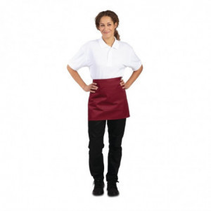 Grembiule da cameriere corto Bordeaux in policotone 373 x 750 mm - Whites Chefs Clothing - Fourniresto