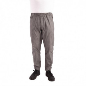 Pantaloni da cucina Jogger a righe sottili nere e bianche - Taglia L - Chef Works - Fourniresto