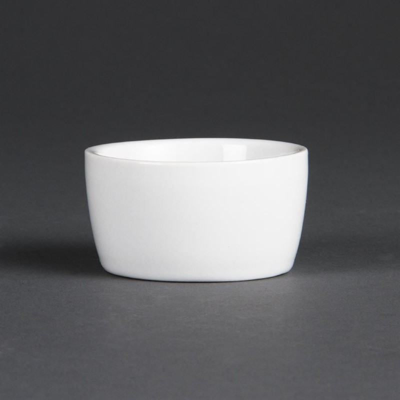 Vaso per burro bianco Whiteware 62 mm - Confezione da 12 - Olympia - Fourniresto