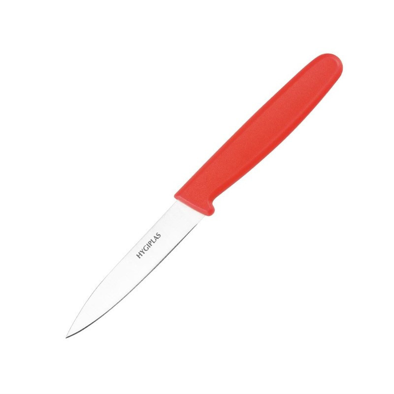 Coltello da cucina rosso lama 7,5 cm - Hygiplas - Fourniresto