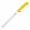 Coltello per tagliare giallo lama dentata 25,5 cm - Hygiplas - Fourniresto