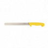 Coltello per tagliare giallo lama dentata 25,5 cm - Hygiplas - Fourniresto