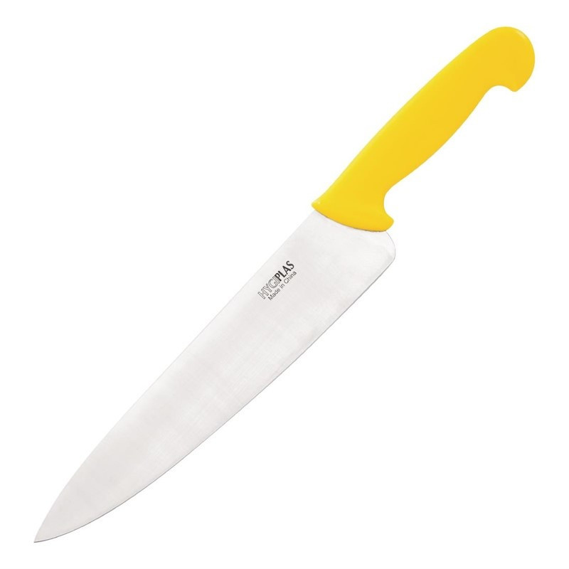 Coltello da cucina giallo lama 25,5 cm - Hygiplas - Fourniresto