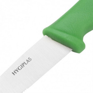 Coltello per verdure con lama dentata verde da 10 cm - Hygiplas - Fourniresto