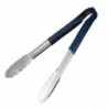 Blue Stainless Steel 300 mm Serving Tongs - Vogue - Fourniresto