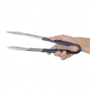 Blue Stainless Steel 300 mm Serving Tongs - Vogue - Fourniresto