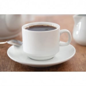 Stackable White Cup Whiteware 200 ml Ø 80 mm - Set of 12 - Olympia - Fourniresto