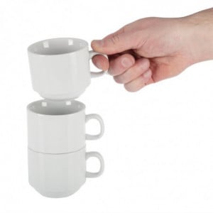 Tazza da tè impilabile bianca Whiteware 200 ml Ø 80 mm - Set di 12 - Olympia - Fourniresto