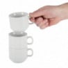 Tazza da tè impilabile bianca Whiteware 200 ml Ø 80 mm - Set di 12 - Olympia - Fourniresto