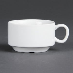 Tazza da espresso impilabile bianca 85 ml Ø 80 mm - Set di 12 - Olympia - Fourniresto