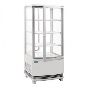 Vetrina Refrigerata Positiva Bianca 2 Porte Curve 86 L - Polar