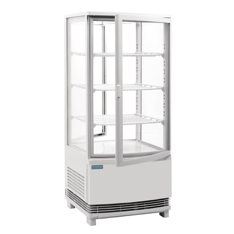Vetrina Refrigerata Positiva Bianca 2 Porte Curve 86 L - Polar Vetrina Refrigerata Positiva Bianca 2 Porte Curve 86 L - Polar