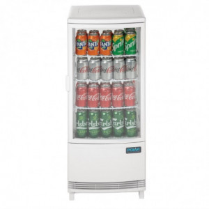 Vetrina refrigerata positiva bianca a 2 porte curve 86 L - Polar - Fourniresto