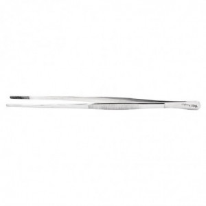 Stainless Steel Rounded Tip Tongs 300 mm - FourniResto - Fourniresto