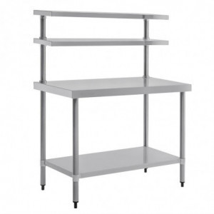 Stainless Steel Table With 2 Upper Shelves 1800 X 600 Mm - Vogue - Fourniresto