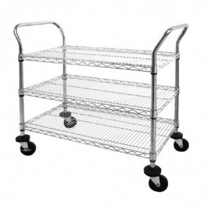 Chrome 3-Tier Clearing Trolley - Vogue - Fourniresto