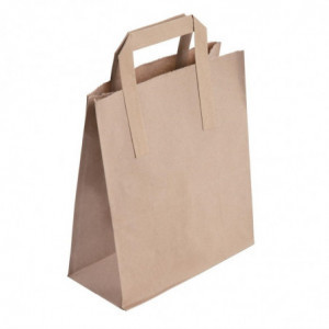 Large Brown Recyclable Paper Bag 305 x 254 mm - Pack of 250 - Fiesta Green - Fourniresto