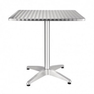 Tavolo Bistrot Quadrato in Acciaio Inox - 700 x 700 mm - Bolero - Fourniresto