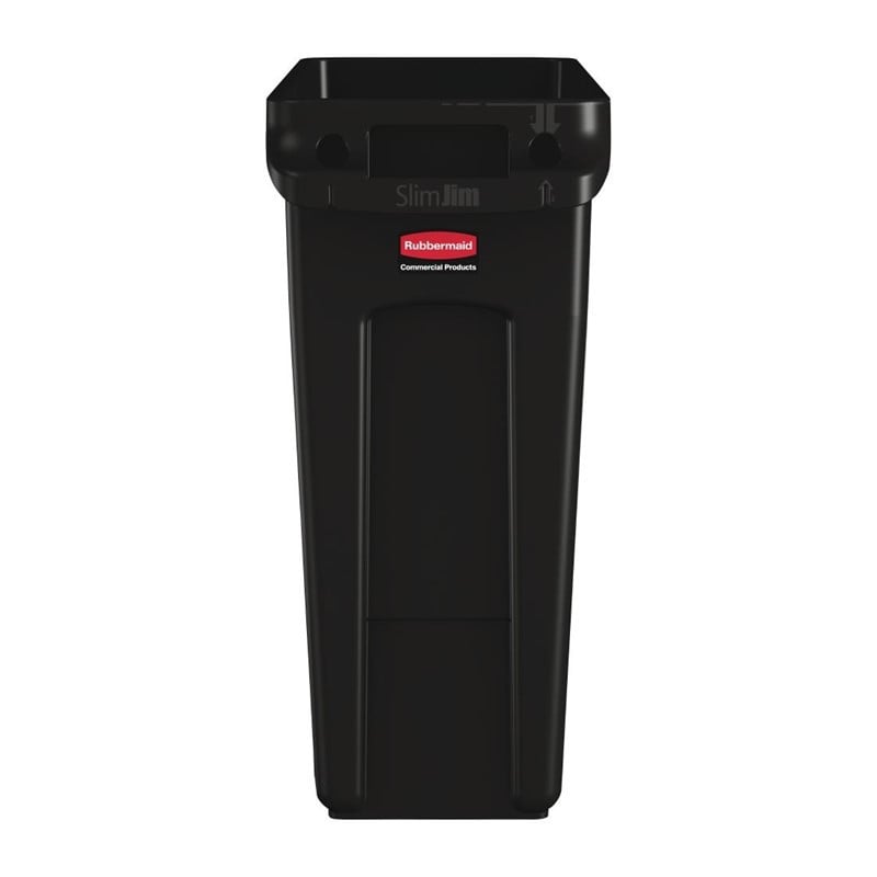 Raccoglitore di riciclaggio con condotti di ventilazione neri da 60 L - Rubbermaid - Fourniresto