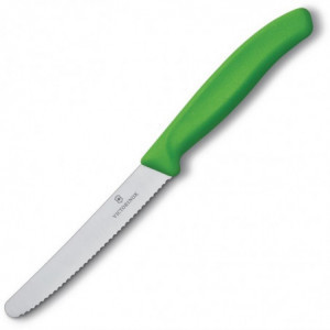 Coltello per pomodori verde lama dentellata 11 cm - Victorinox - Fourniresto