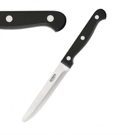 Coltello da bistecca arrotondato nero - Lotto di 12 - Olympia - Fourniresto