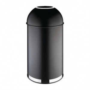 Open Dome Black Steel 40L Trash Can - Bolero - Fourniresto