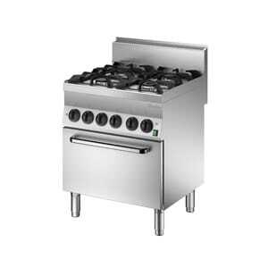 Fornello a 4 fuochi con forno elettrico GN1/1 Serie 650