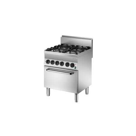 Fornello a 4 fuochi con forno elettrico GN1/1 Serie 650