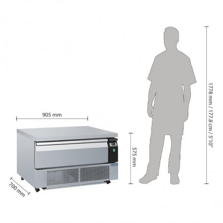 Socle Doppio Refrigerato 1 Cassetto Serie U 2x GN 1/1 - Polar - Fourniresto