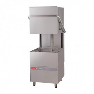 Lavastoviglie a cappuccio Maestro 50x50 400V con pompa di risciacquo peristaltica e dosatore di detersivo - Gastro M - Fournires