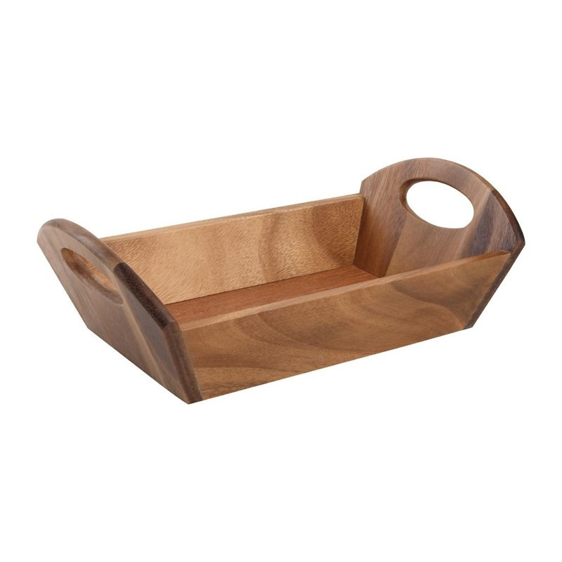 Cestino da tavolo in acacia con manici - T&G Woodware - Fourniresto