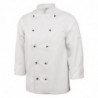 Giacca da cucina unisex Chicago a maniche lunghe bianca taglia L - Abbigliamento per chef bianco - Fourniresto