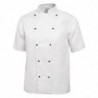 Giacca da cucina unisex Chicago a maniche corte bianca taglia L - Abbigliamento per chef bianco - Fourniresto