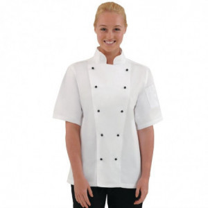 Giacca da cucina unisex Chicago a maniche corte bianca taglia S - Whites Chefs Clothing - Fourniresto