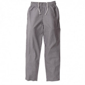 Pantaloni da cucina unisex Vegas a quadretti neri e bianchi taglia M - Whites Chefs Clothing - Fourniresto