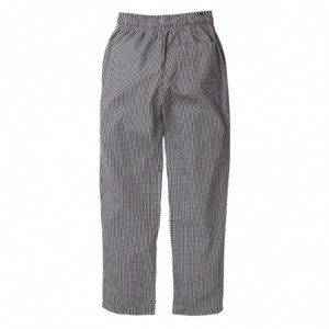 Pantaloni da cucina unisex Vegas a quadretti neri e bianchi taglia M - Whites Chefs Clothing - Fourniresto