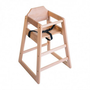 High Chair in Natural Wood Finish - Bolero - Fourniresto